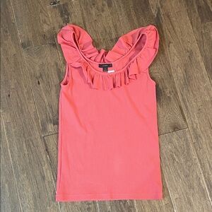 J. Crew Pink Ruffle Detail Sleeveless Blouse